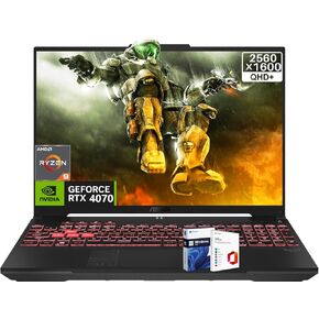 ASUS TUF Gaming A16 Gaming Laptop, 16" QHD+ 165Hz 16:10 Display, AMD Ryzen 9 7940HX Up to 5.2GHz, 64 GB DDR5 RAM, 2 TB SSD, NVIDIA GeForce RTX 4070, Microsoft Office Lifetime License & Windows 11 Pro