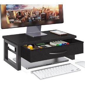 Computer Monitor Stand Riser, Desk Organizers and Accessories with Drawer, 2-Tier Laptop Stand for Desk, Office Organizer Storage, Wood in Kuwait