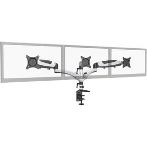 Amer Mounts | 15"-29" LED LCD Monitor Arm | Hydra3 Gas Spring Loaded Articulating Arm | Triple | Clamp and Grommet Base