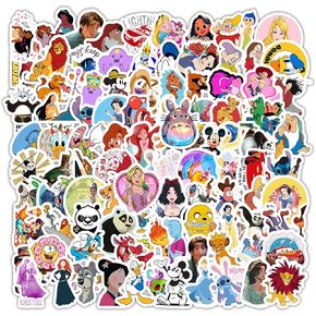 100Pcs Cartoon Movie Vinyl Waterproof Stickers for Laptop Bumper Skateboard Water Bottles Computer Phone Cartoon Anime Stickers for Kids Teens Adult