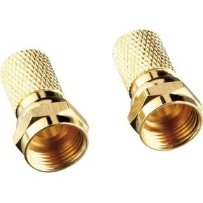 #US F-Type Female Male Co Cable Adapter Gold Plated Contor 2-Pack
