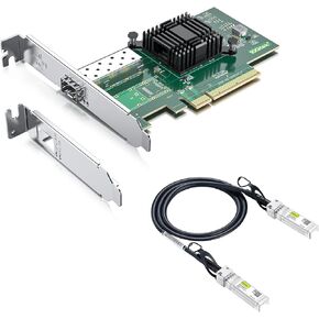 1 Pack of 10Gb PCI-E NIC Network Card and 1 Pack of 1 Meter(3.3ft) SFP+ DAC Twinax Cable, Passive, Compatible with Mikrotik S+DA0001,
