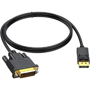 DP to DVI 24 1 Cable Adapter DisplayPort 1080P DP to DVI Conversion Cable Fit Compatible Monitor Projector DisplayPort Cable 1.8m