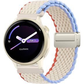 Meliya Magnetic Braided Nylon Band for Garmin Vivoactive 6/Vivoactive 5/Vivoactive 3 Watch Bands, 20mm Stretchy Replacement Strap for Venu/Venu Sq,Forerunner 55/158/165/245/645,Galaxy Watch 7/6/5/4 in Saudi Arabia