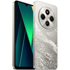 POCO C75 4G LTE GSM (128GB + 6GB) 50MP الكاميرا الثلاثية 6.88 "Octa Core (ل Tmobile Mint Tello & Global) غير مقفل + (W/سريع 33W سيارة) (أسود)