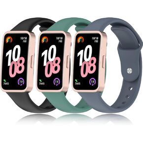 Super Soft Bands Compatible for Huawei Band 9 (8/9/10) Straps Replacement with Pin-and-Tuck Closure Fits Perfectly for Huawei Wristband 10/9/8 Smartwatch, Band Change with Metal Connecting Adapters