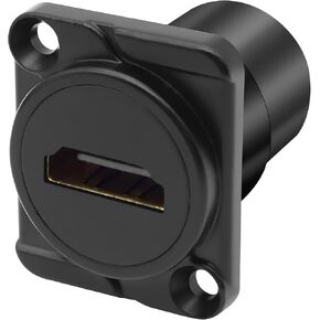 Meiriyfa d-type hdmi panel mount connector 4k hdmi female to feren ander through stocket extender adapter for tv ، pc ، pc ، monitor ، dvd player- (sliver)