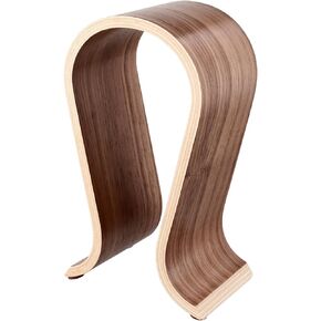 QWORK Wood Headphone Stand - Headset Holder, Arch Bridge Design - Universal Compatibility, Ear Headphones Hanger Holder, Stylish Desk Headset Holder for Headphones, Cables, Game Pads