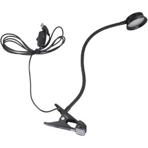LIFKOME USB Powered Led Reading Light Flexible Clip Eye-Care Lampshade for Books in Bed Portable Travel Light Brightness Modes Black
