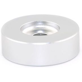 45 RPM Adapter, for 7 Inch Vinyl Record Players and Technics Turntables, Solid Aluminum Dome 45 Adapter Silver/Black (Silver)