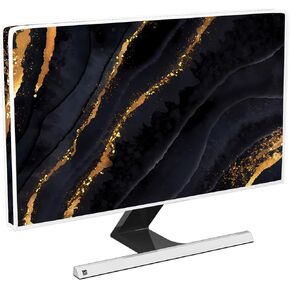 Baocicco Waterproof Monitor Dust Cover 22,23,24,25 Inch Anti-Static Dustproof Protective Full Body Cover for Computer Screen Sleeve Compatible with iMac 24,22-25 Inch PC,Desktop and TV, Black Marble