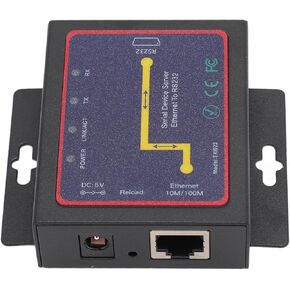GOWENIC TCP/IP Serial Network Adapter, Ethernet TXI022 RJ45 to RS232 Serial Network Adapter with Auto MDI/MDIX for Systems (US Plug)