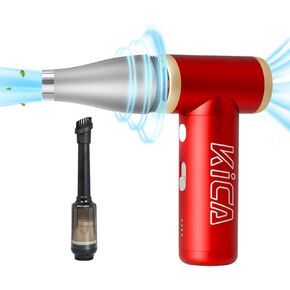KiCA JetFan 2S Electric Air Duster with Vacuuming Accessory (Red)