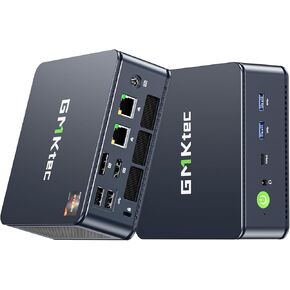 GMKtec Gaming Mini PC AMD Ryzen 7 5825U (Upgraded 5700U), 32GB RAM 512GB SSD Dual NIC LAN 2.5Gbps Desktop Computers Triple 4K Display, WiFi 6E, USB3.2, USB-C, BT 5.2, DP, HDMI