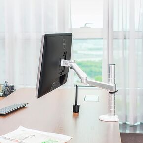 Universal TV Stand Monitor Mount, Full Motion Articulating Aluminum Monitor Arm, Monitor Stand Mount Fit 10 To 32 Inch Flat/Curved LCD Computer Screens