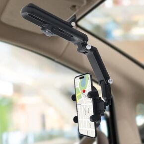 Sun Visor Phone Holder, Phone Holder for Car, 360 Rotatable and Adjustable, Compatible with All Smartphones, More Comfortable to Use Hands-Free. (Grey)