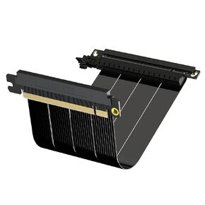 LINKUP - AVA5 PCIE 5.0 Riser Cable | RTX5090 RX9070 GPU Ready | x16 128GB/s Speed | Compatible with PCIe 4.0 | Designed for Mini ITX Case | Double Reverse Black 18cm (Total Length 20cm)