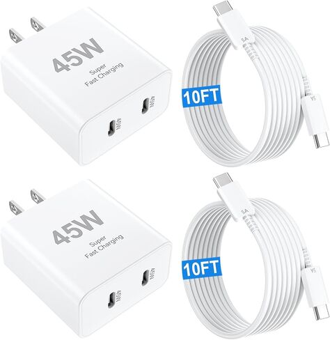 iPhone 16 15 Pro Charger Charger Fast Charging Block 45W USB C Dual Port I PORTH 15 16 PRO MAX ACRGER 10FT TYPE TYPE CALL FOR IPHON in Kuwait