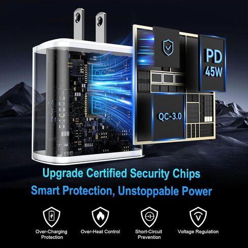 iPhone 16 15 Pro Charger Charger Fast Charging Block 45W USB C Dual Port I PORTH 15 16 PRO MAX ACRGER 10FT TYPE TYPE CALL FOR IPHON in Kuwait