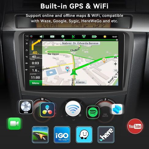 Android 13 Car Stereo for Mazda 3 2009-2013,9 Inch Touchscreen Car Radio Android Head Unit with Mirror Link GPS WiFi Bluetooth FM/RDS Radio SWC Dual USB/AUX-in+Backup Camera[1+32G] in Saudi Arabia