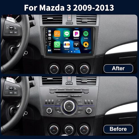 Android 13 Car Stereo لـ Mazda 3 2009-2013،9 بوصة شاشة تعمل باللمس الراديو Android مع رابط المرآة GPS WiFi Bluetooth FM/RDS Radio SWC Dual USB/Aux-in+Camera النسخ الاحتياطي [1+32G] in Kuwait