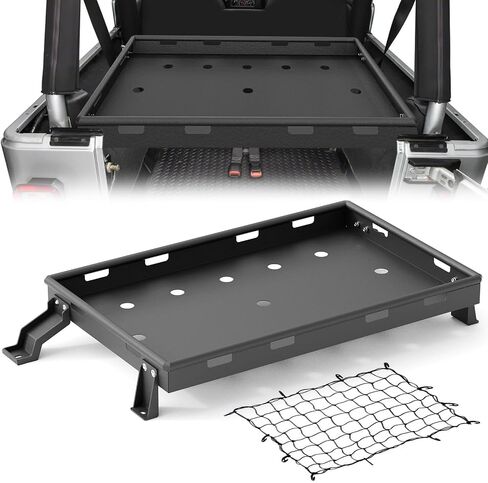 Cargo Storage Rear Interior Basket Compatible with 2007-2024 Jeep Wrangler JK & JL Unlimited 4-Door Hardtops, Trunk Luggage Rack Cargo Carrier Shelf (Black, Heavy Duty 350 LBS) in Saudi Arabia