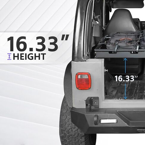 Cargo Storage Rear Interior Basket Compatible with 2007-2024 Jeep Wrangler JK & JL Unlimited 4-Door Hardtops, Trunk Luggage Rack Cargo Carrier Shelf (Black, Heavy Duty 350 LBS) in Saudi Arabia
