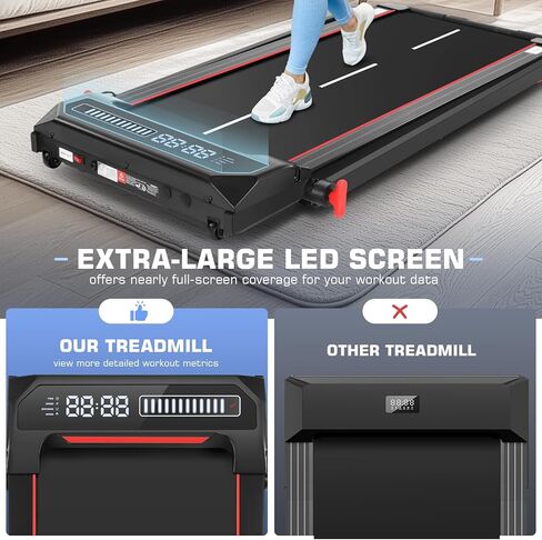 جهاز مشي ANCHEER بقوة 3.25 حصان، جهاز مشي APP سعة 300 رطل، جهاز مشي قابل للطي مع انحدار تلقائي بنسبة 15%، آلات تشغيل كهربائية ذكية للتحكم مع مكبر صوت بلوتوث، شاشة LCD، جهاز مشي قابل للطي للمنزل in Kuwait