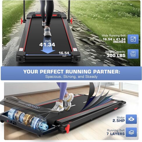 جهاز مشي ANCHEER بقوة 3.25 حصان، جهاز مشي APP سعة 300 رطل، جهاز مشي قابل للطي مع انحدار تلقائي بنسبة 15%، آلات تشغيل كهربائية ذكية للتحكم مع مكبر صوت بلوتوث، شاشة LCD، جهاز مشي قابل للطي للمنزل in Kuwait