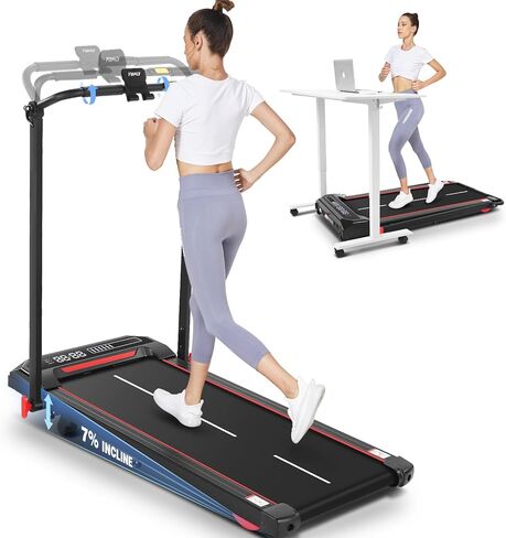 جهاز مشي ANCHEER بقوة 3.25 حصان، جهاز مشي APP سعة 300 رطل، جهاز مشي قابل للطي مع انحدار تلقائي بنسبة 15%، آلات تشغيل كهربائية ذكية للتحكم مع مكبر صوت بلوتوث، شاشة LCD، جهاز مشي قابل للطي للمنزل in Kuwait