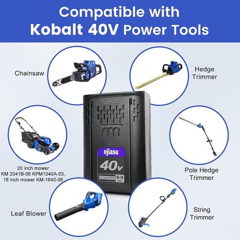 استبدال بطارية Kobalt 40V: 6.0Ah ليثيوم أيون استبدال بطاريات 40 فولت كحد أقصى KB-540-06 KB440-06 KB240-06 KB2540C-06 KB640-03 بطارية أداة الطاقة اللاسلكية in Saudi Arabia