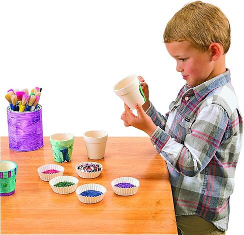 Colorations Decorative Ceramic Vases, Set of 12, Small, Unfinished, Coated Inside, Gift, DIY, Ready to Decorate, Arts & Crafts, Craft Project, Nature, Flowers, Herb Garden, Ages 5 & Up in Saudi Arabia