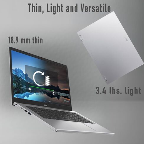 Acer Aspire 3 Spin 14 2 في 1 كمبيوتر محمول ، 14 "Wuxga IPS Touchscreen ، Intel Core I3-N305 ، Intel UHD Graphics ، Web-Cam ، Wi-Fi 6 ، Win 11 Pro ، W/HDMI (8GB RAM | 1TB PCIE SSD+HDMI) in Saudi Arabia