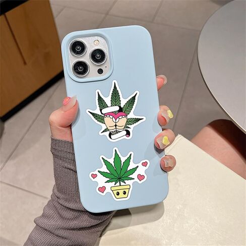 110 Pcs Green Weed Stickers Weed Sticker for Laptops Water Bottles Flower Pots Vases Decorative Phone Book Guitar Vinyl Decals for Adults (Foliage) in Saudi Arabia