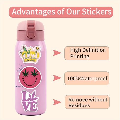110 Pcs Green Weed Stickers Weed Sticker for Laptops Water Bottles Flower Pots Vases Decorative Phone Book Guitar Vinyl Decals for Adults (Foliage) in Saudi Arabia