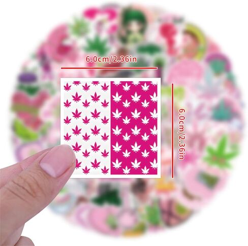 110 Pcs Green Weed Stickers Weed Sticker for Laptops Water Bottles Flower Pots Vases Decorative Phone Book Guitar Vinyl Decals for Adults (Foliage) in Saudi Arabia