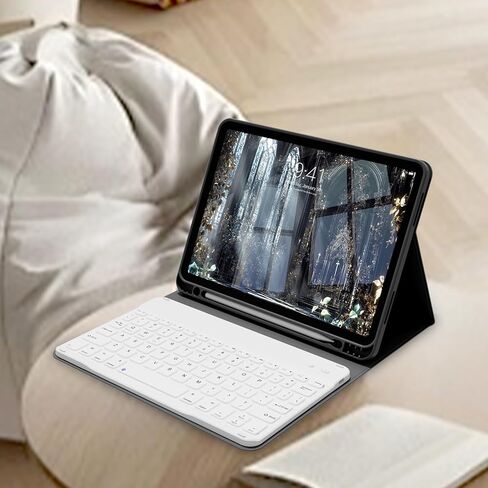 بالنسبة إلى iPad Air M3/M2 11 بوصة (2025/2024) والجيل الخامس/الرابع 10.9 بوصة (2022/2020) مع لوحة المفاتيح ، غطاء لوحة مفاتيح بلوتوث مغناطيسي مع حامل قلم رصاص ، نوم/نوم ، رمادي ، رمادي in Kuwait