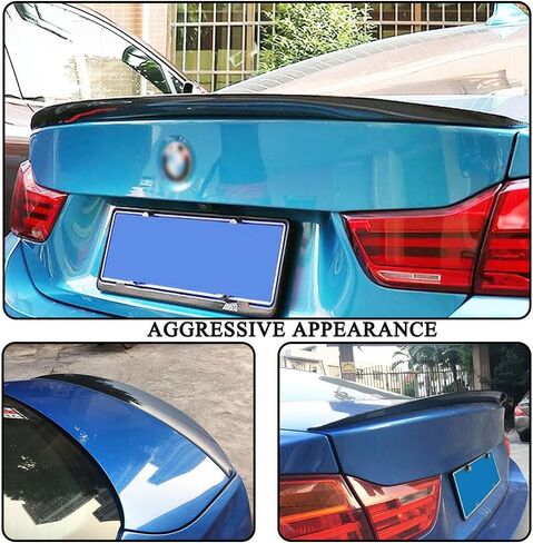 MCARCAR KIT Trunk Spoiler لسيارة BMW 4 Series F32 Coupe 2014-2019 Factory Outlet 420i 428i 430i 435i 440i 2Door Rear Boot Lid Lid Highkick Wing Lip (FRP Gloss Black) in Saudi Arabia