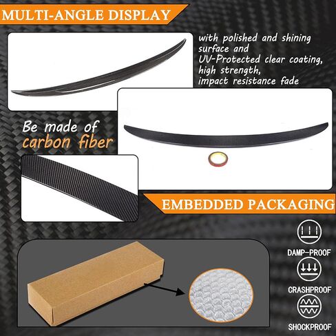MCARCAR KIT Trunk Spoiler لسيارة BMW 4 Series F32 Coupe 2014-2019 Factory Outlet 420i 428i 430i 435i 440i 2Door Rear Boot Lid Lid Highkick Wing Lip (FRP Gloss Black) in Saudi Arabia