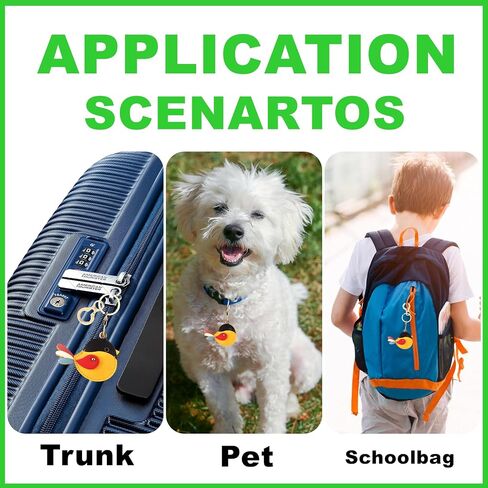 Leather Keychain Holder Case Compatible with AirTag,Cute Protective Cover with Keyring,Anti-Scratch Finder GPS Tracker Case for Wallet Keys,Bag,Pets(Bird D) in Kuwait