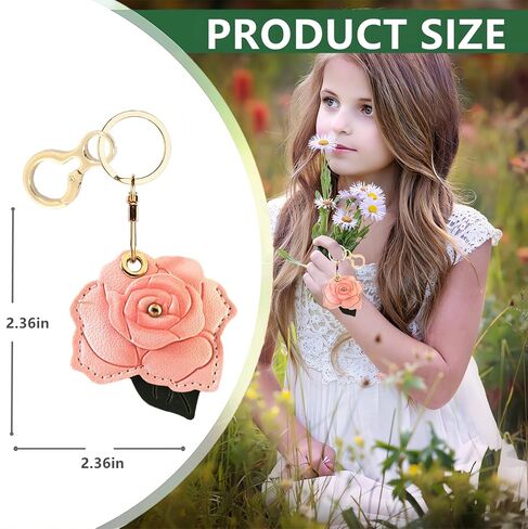 Leather Keychain Holder Case Compatible with AirTag,Cute Protective Cover with Keyring,Anti-Scratch Finder GPS Tracker Case for Wallet Keys,Bag,Pets(Bird D) in Kuwait