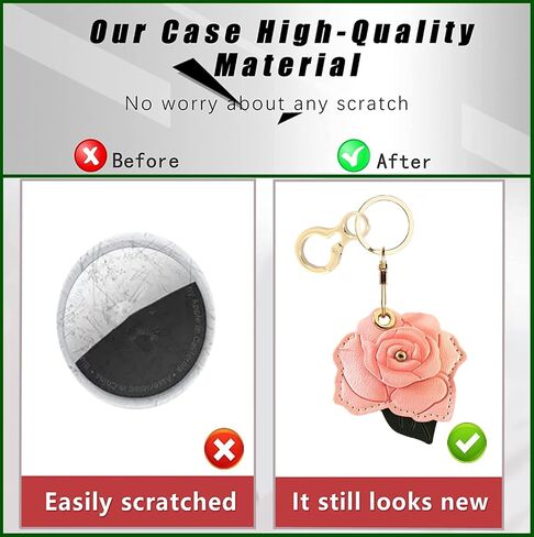 Leather Keychain Holder Case Compatible with AirTag,Cute Protective Cover with Keyring,Anti-Scratch Finder GPS Tracker Case for Wallet Keys,Bag,Pets(Bird D) in Kuwait
