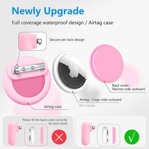 مقاومة للماء لـ Airtag Holder for Kids - 2 Pack ، Air Air Tag Case مع دبوس أمان للملابس ، الأمتعة ، الأحذية ، حقيبة الظهر ، طفل صغير ، كبار السن. in Saudi Arabia