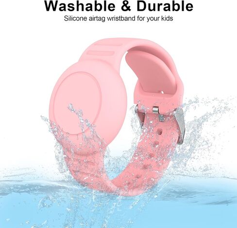 Waterproof Air Tag Bracelets for Kids, 2-Pack Soft Silicone Airtag Holder Compatible with Apple Air Tag, Adjustable Anti-Lost AirTag Watch Band for Kids (Black+Navy Blue) in Saudi Arabia