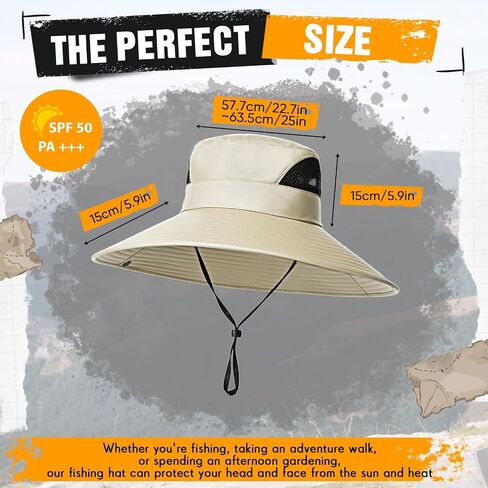 Oversize Sun Hat Men XXL Wide Brim Bucket Hat Big Head Waterproof UPF 50+ Summer Sun Cap for Fishing Hiking Safari in Saudi Arabia
