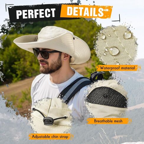 Oversize Sun Hat Men XXL Wide Brim Bucket Hat Big Head Waterproof UPF 50+ Summer Sun Cap for Fishing Hiking Safari in Saudi Arabia
