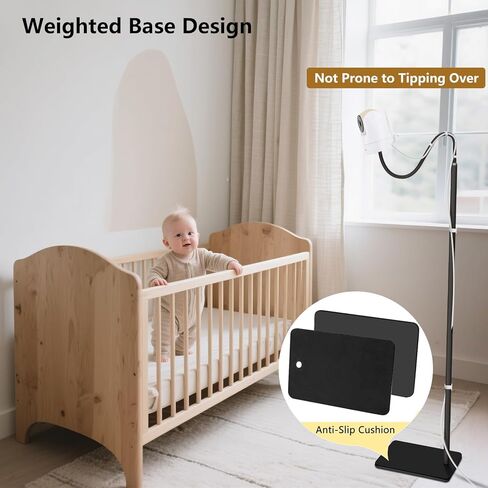 Monitor Baby Floor Stand Mount متوافق مع VTech VM819 ، Advanced HQ MAX ، New VM901 ، RM7764HD ، RM5467HD Baby Monitor ، حامل حامل كاميرا الأطفال مع ارتفاع قابل للتعديل ، خارج الطفل ، المزيد من الأمان in Kuwait