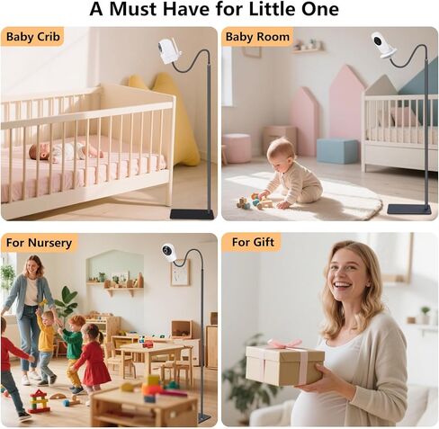 Monitor Baby Floor Stand Mount متوافق مع VTech VM819 ، Advanced HQ MAX ، New VM901 ، RM7764HD ، RM5467HD Baby Monitor ، حامل حامل كاميرا الأطفال مع ارتفاع قابل للتعديل ، خارج الطفل ، المزيد من الأمان in Kuwait