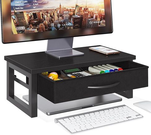 مراقبة الكمبيوتر حامل ، منظمو المكتب والملحقات مع درج ، حامل كمبيوتر محمول من مستويين للمكتب ، تخزين منظم المكاتب ، الخشب in Kuwait