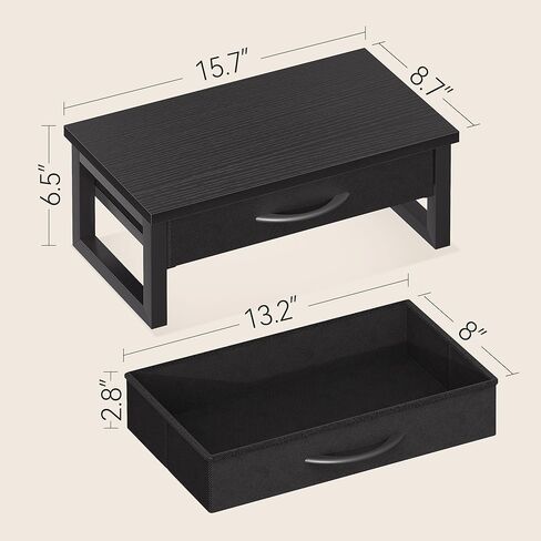 مراقبة الكمبيوتر حامل ، منظمو المكتب والملحقات مع درج ، حامل كمبيوتر محمول من مستويين للمكتب ، تخزين منظم المكاتب ، الخشب in Kuwait